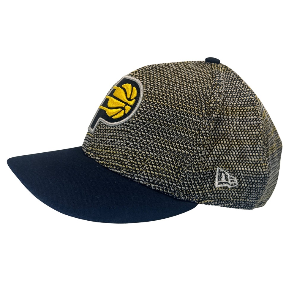 New Era 9FIFTY Indiana Pacers Snapback Hat Navy Gold Textured Knit NBA Cap - Picture 5 of 8